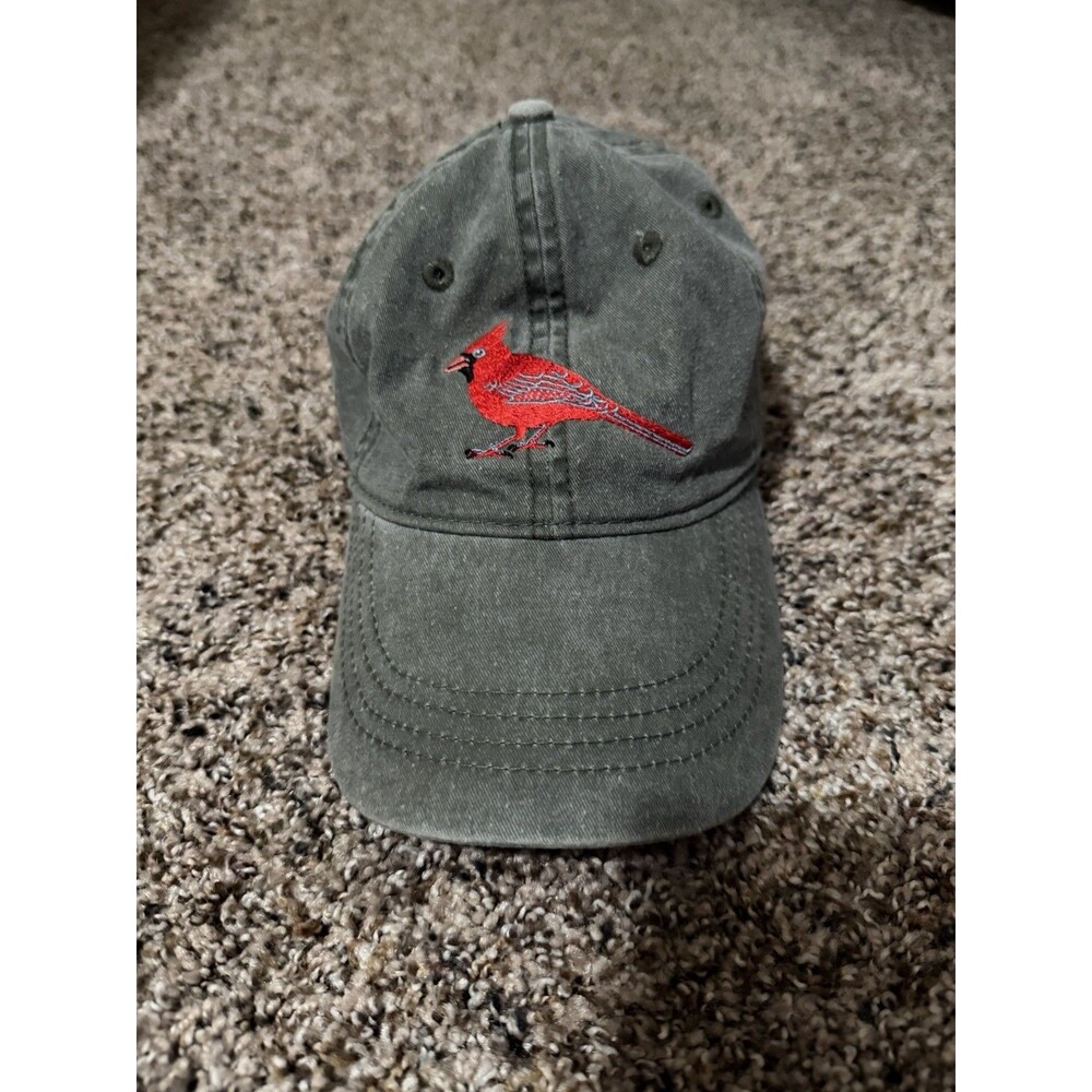 ECO Northern Cardinal Embroidered Green Hat Adjustable Wildlife Bird Cap